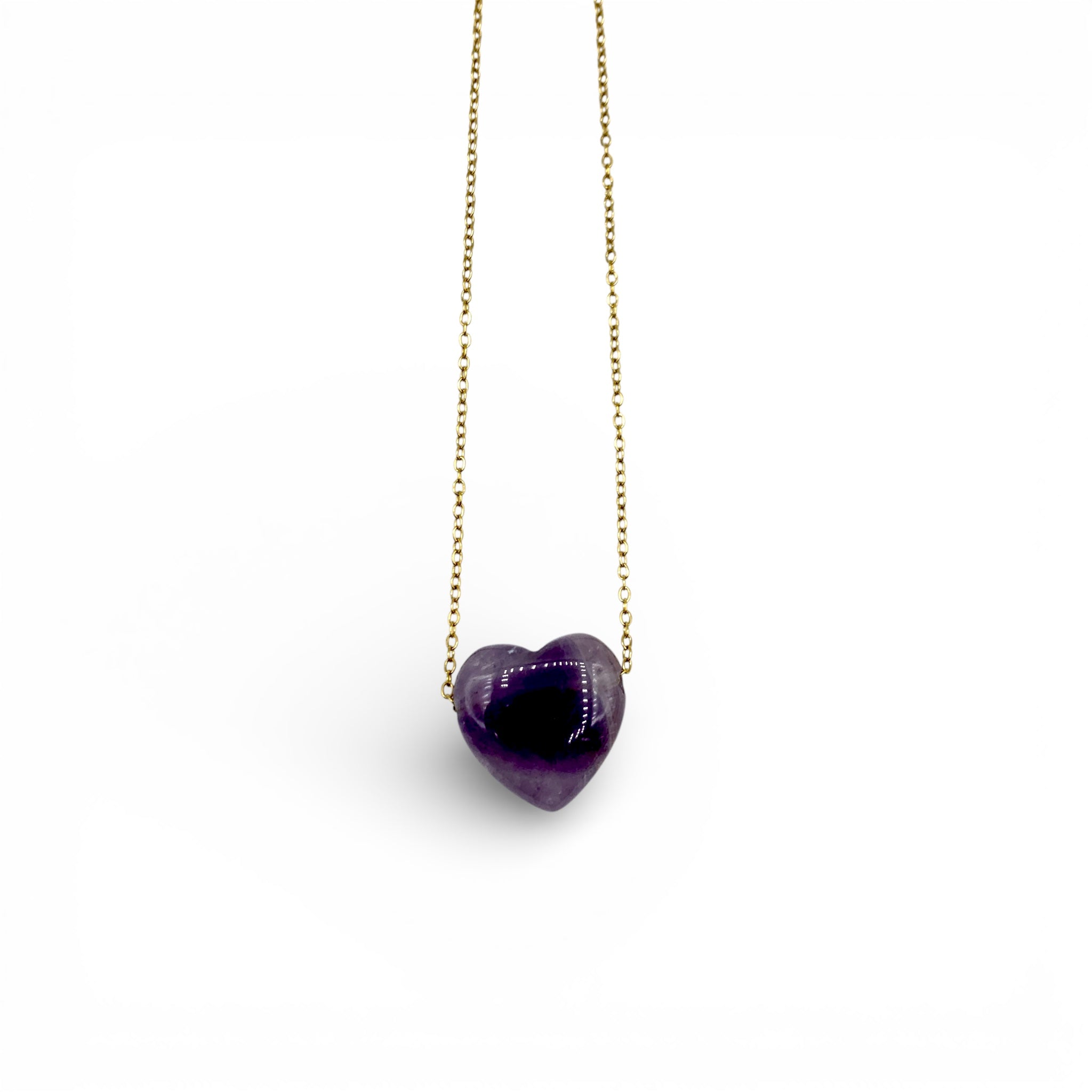 Necklace - Amethyst Heart $25 - Happy Soul Online